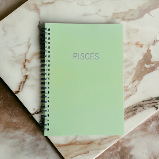 notebooks, A5 notebook, spiral notebook, small notebook, best notebooks, Pisces sign, Pisces, Pisces gifts, zodiac gifts