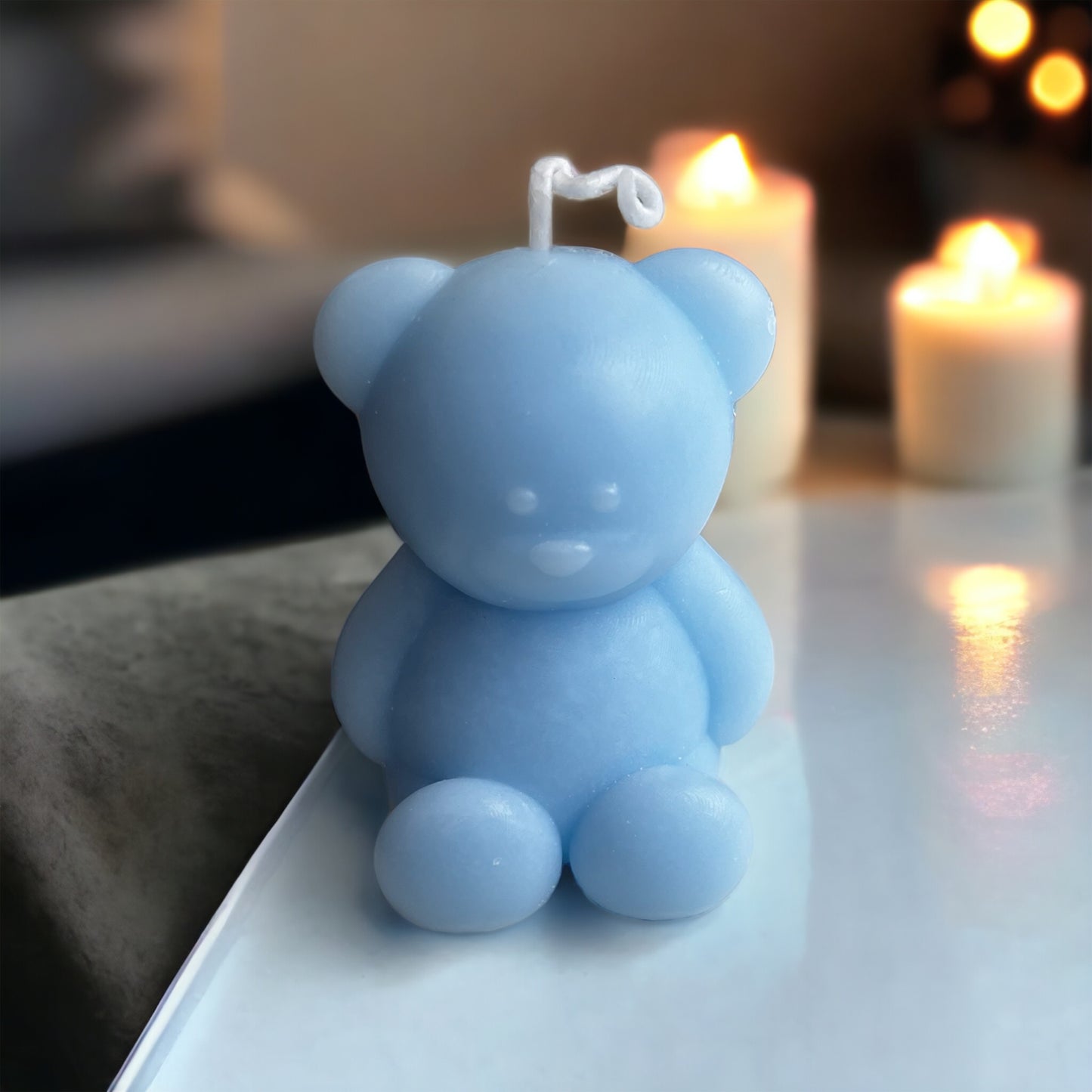 Blue Bear Candle